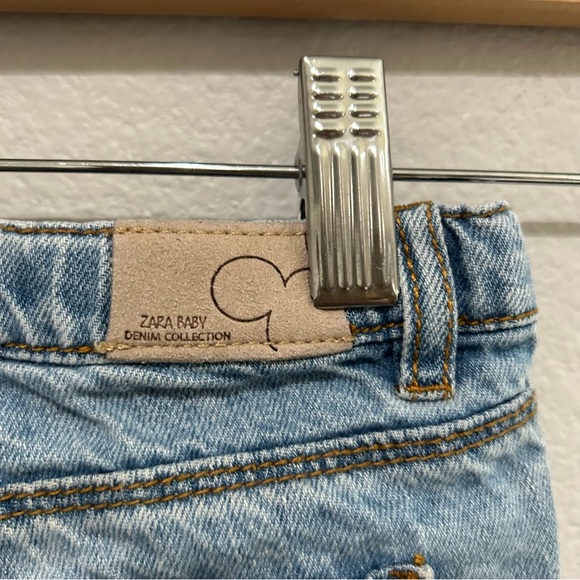 Zara baby girl Disney Mickey Mouse Light Blue Denim Shorts HARD TO FIND - Picture 10 of 10